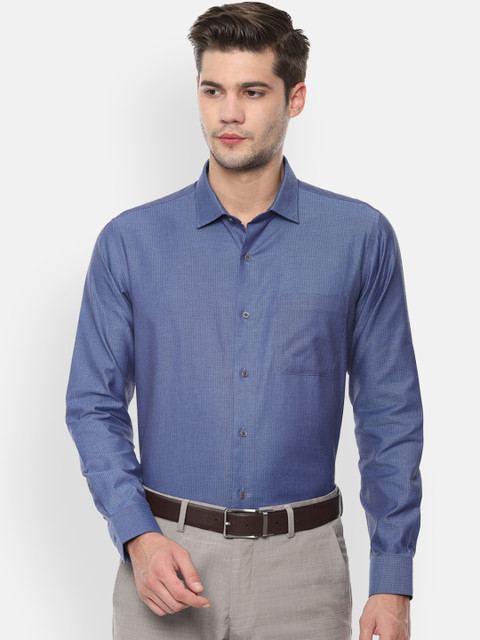 

Van Heusen Men Blue Slim Fit Self Design Formal Shirt