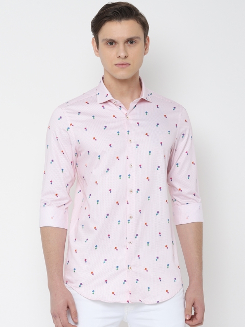 

SIMON CARTER LONDON Men White & Red Slim Fit Printed Casual Shirt
