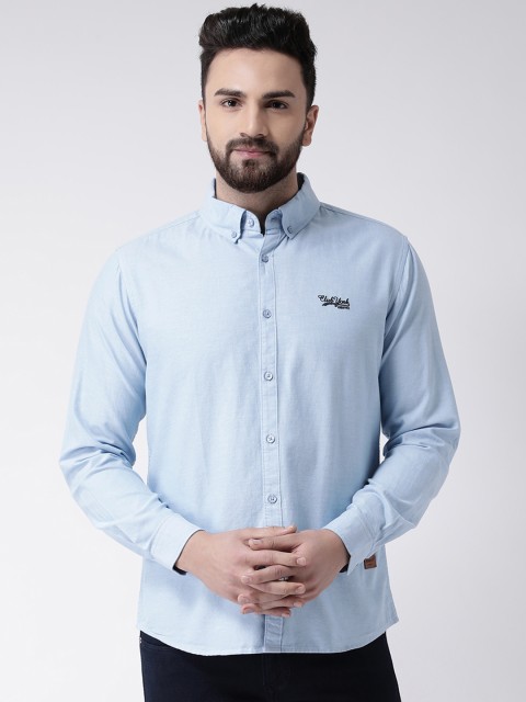 

Club York Men Blue Slim Fit Solid Casual Shirt