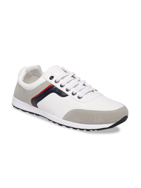 

U.S. Polo Assn. Men White & Grey Colourblocked Sneakers