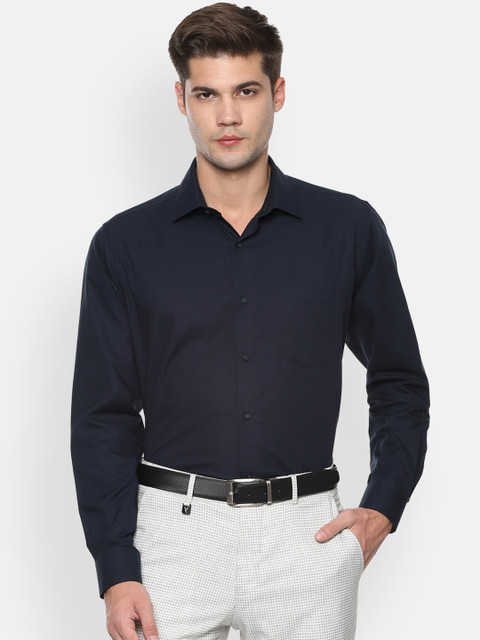 

Van Heusen Men Navy Blue Regular Fit Solid Formal Shirt