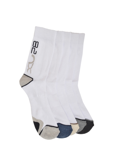 

MARC Men Pack Of 5 Solid Calf Length Socks, White