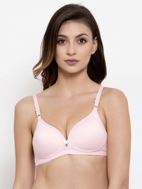 

Friskers Pink Solid Non-Wired Lightly Padded T-shirt Bra OO-2039-10