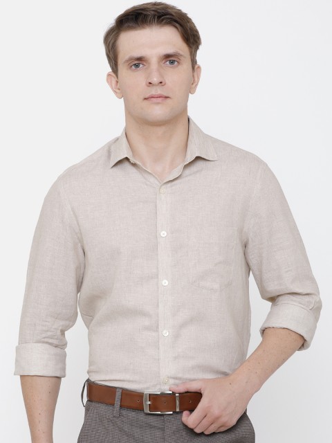 

CAVALLO by Linen Club Men Off-White Regular Fit Solid Formal Shirt