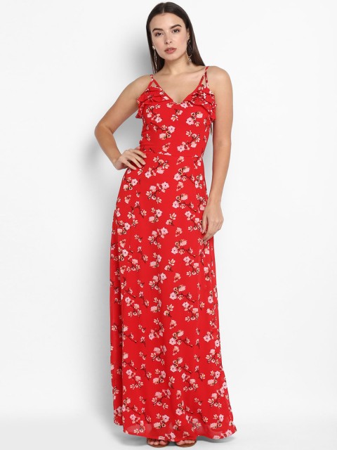 

MIAMINX Women Red Printed Maxi Dress