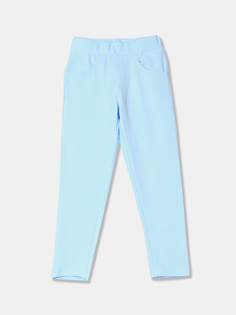 

Cherokee Girls Blue Solid Ankle Length Leggings