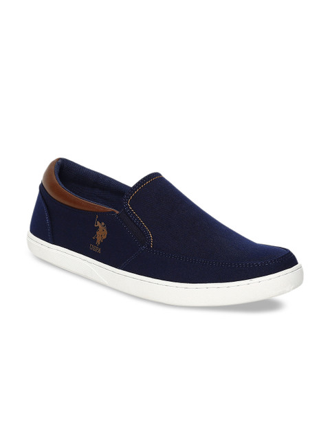 

U.S. Polo Assn. Men Navy Blue Solid Slip-On Sneakers