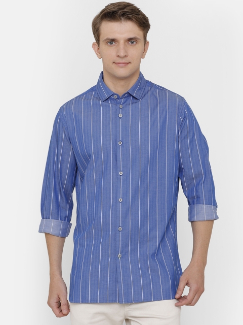 

AweTRend Men Blue Slim Fit Striped Casual Shirt