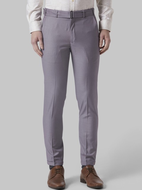 

Park Avenue Men Grey Self Design Regular Fit Regular Trousers