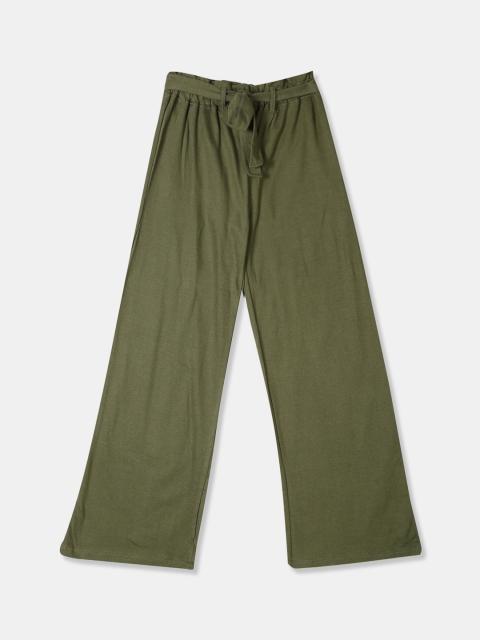 

Cherokee Girls Green Regular Fit Solid Regular Trousers