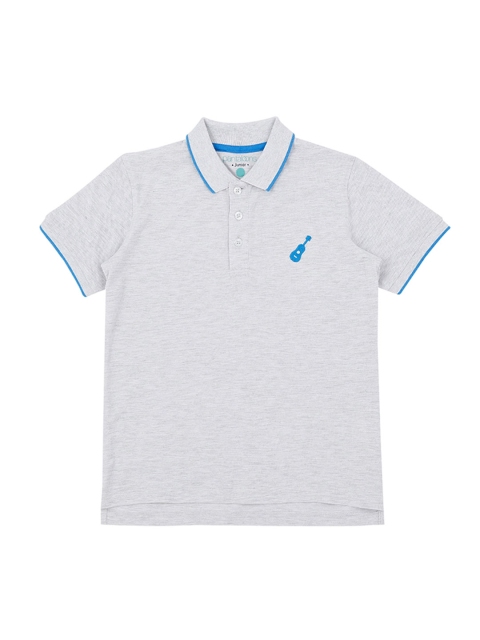 

Pantaloons Junior Boys Grey Melange Solid Polo Collar T-shirt