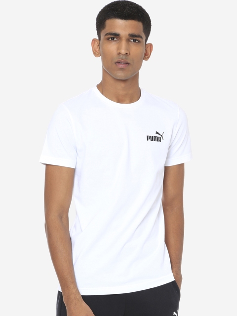 

Puma Men White Solid Round Neck T-shirt
