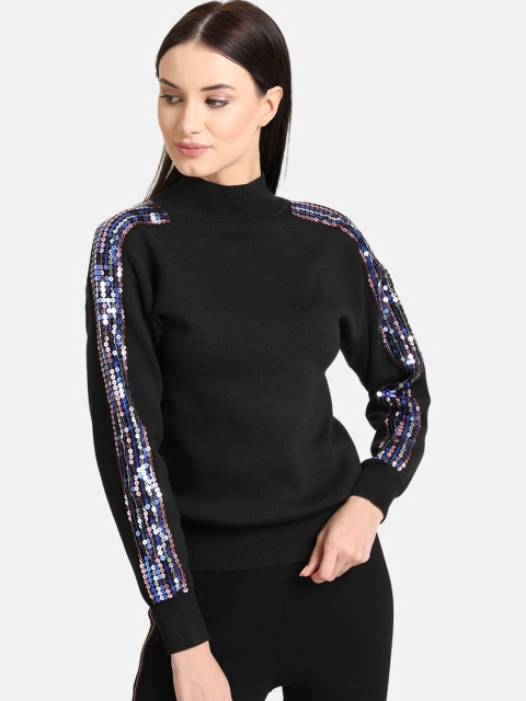 

Kazo Women Black Solid Pullover