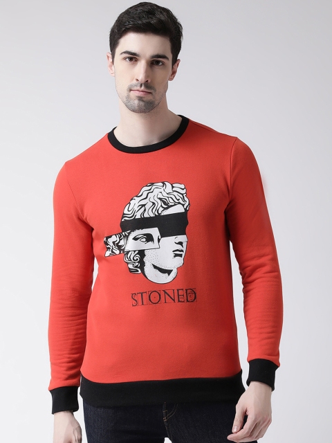 

Leo Sansini Men Orange & Black Printed Sweatshirt