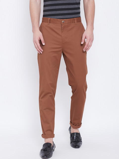 

JUMP USA Men Brown Slim Fit Solid Chinos