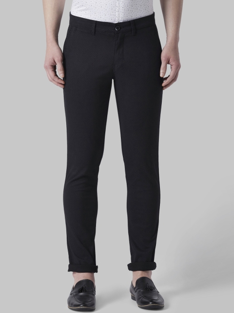 

Park Avenue Men Black Regular Fit Self Design Formal Trousers