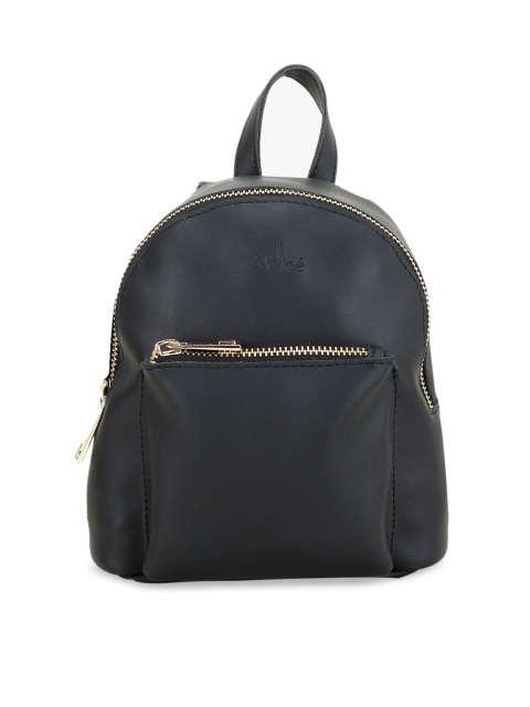 

yelloe Women Black Solid Backpack