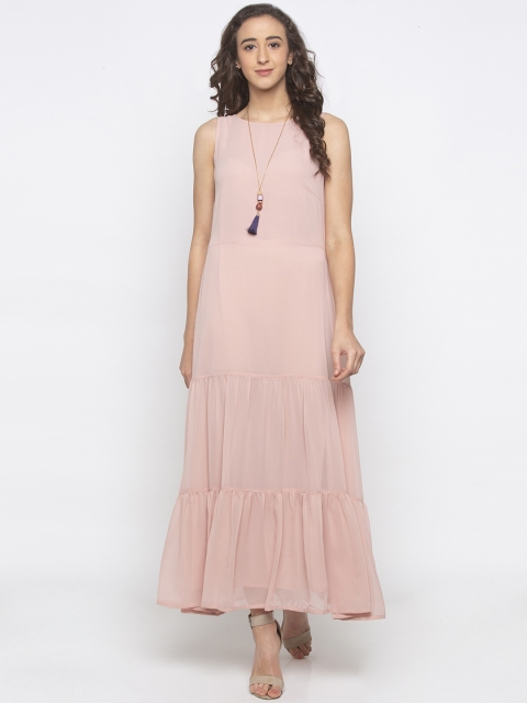 

Iti Women Pink Solid Maxi Dress