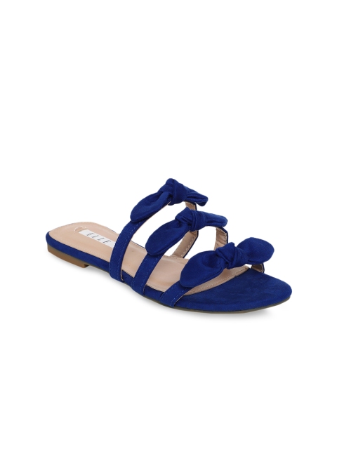 

ELLE Women Blue Solid Open Toe Flats
