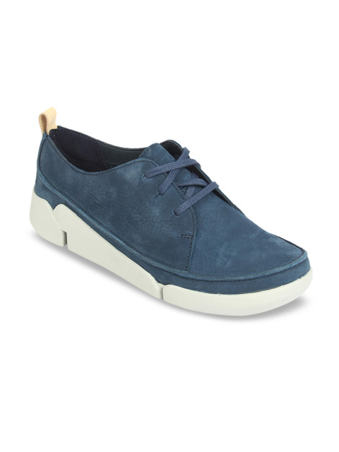

Clarks Women Blue Solid Nubuck Sneakers