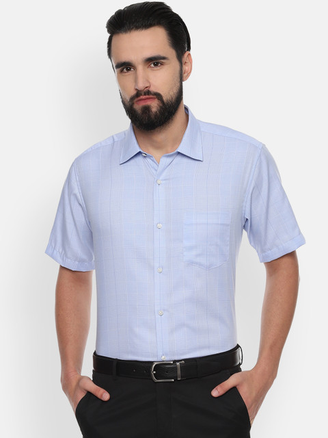

Van Heusen Men Blue Regular Fit Checked Formal Shirt
