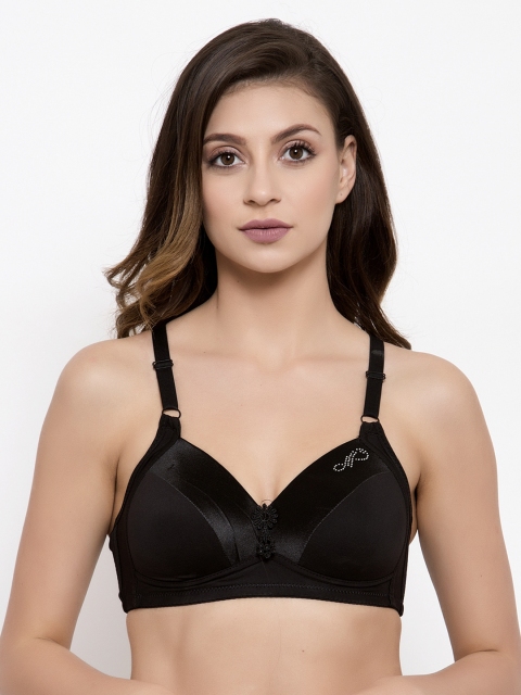 

Friskers Black Solid Underwired Lightly Padded T-shirt Bra OO-707-01
