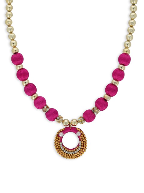 

AKSHARA Girls Pink & Gold-Plated Handcrafted Necklace