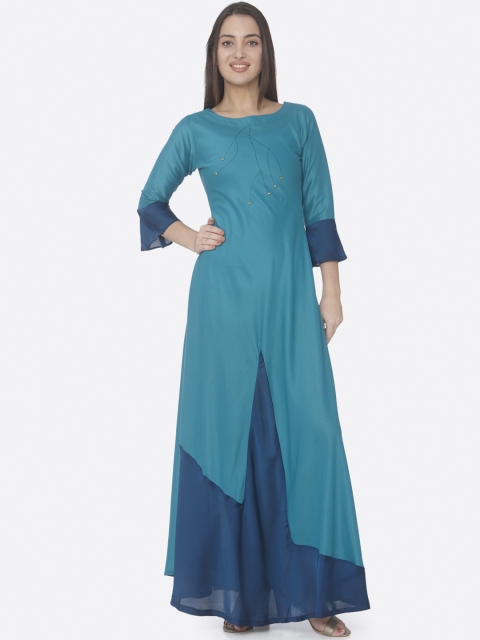 

RAISIN Women Blue Colourblocked Maxi Dress