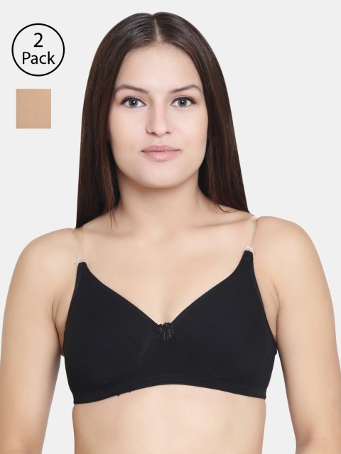 Pack of 2 Solid Non-Wired Lightly Padded T-shirt Bras F20560