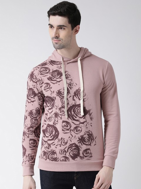 

Leo Sansini Men Pink Printed Hooded Sweatshirt