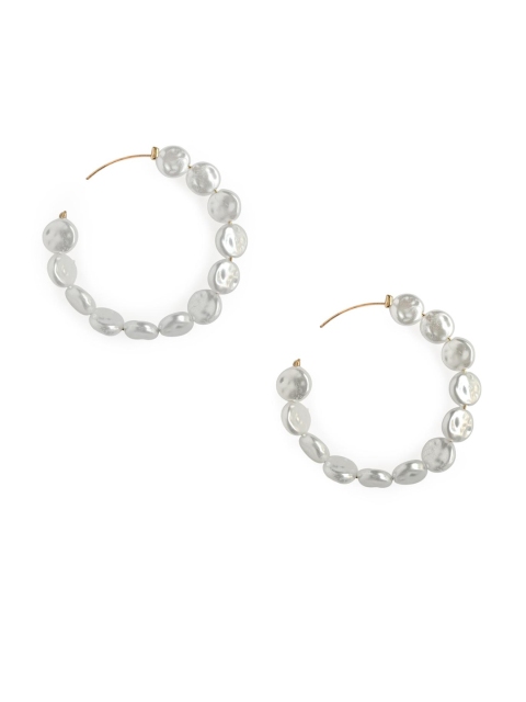 

Foxy Sperks White Gold-Plated Circular Half Hoop Earrings