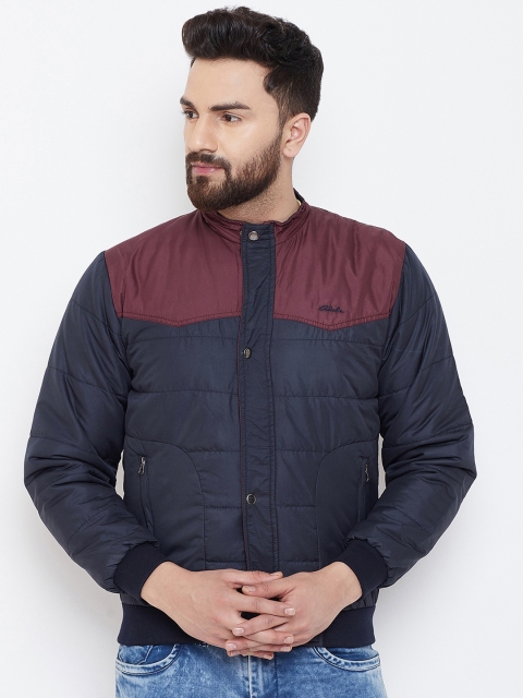 

Adobe Men Navy Blue Colourblocked Padded Jacket