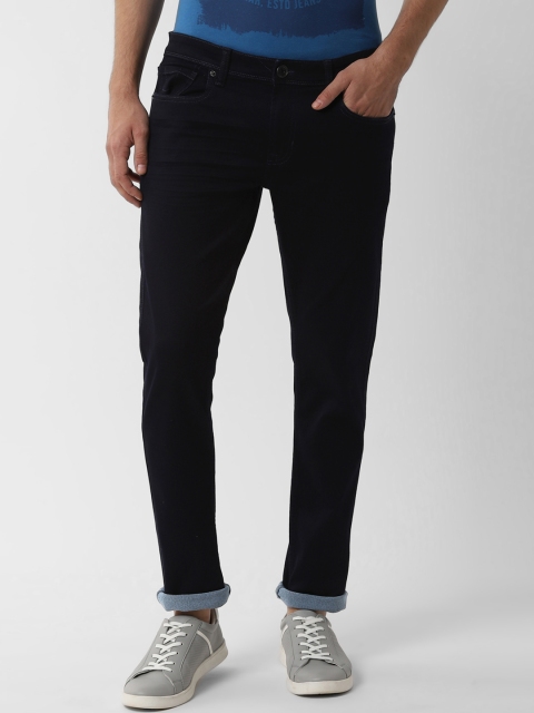 

Peter England Casuals Men Blue Skinny Fit Mid-Rise Clean Look Jeans, Navy blue