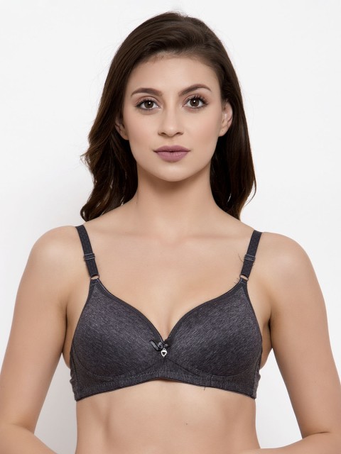 

Friskers Black Solid Non-Wired Lightly Padded T-shirt Bra OO-2039-01