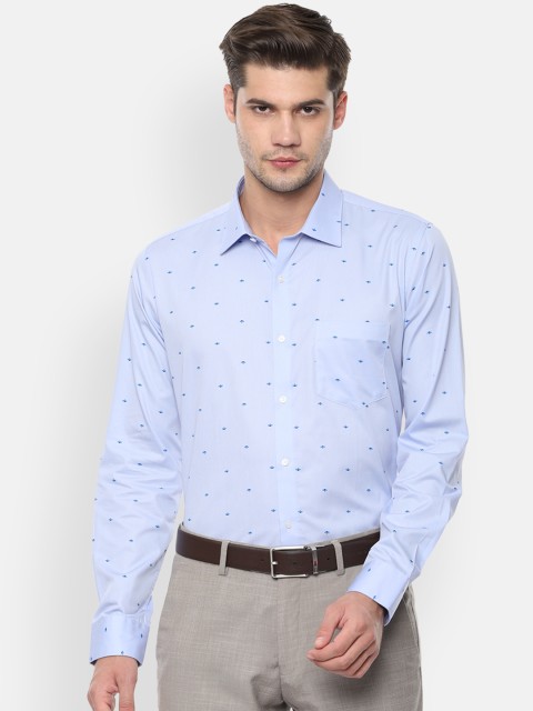 

Van Heusen Men Blue Printed Slim Fit Formal Shirt