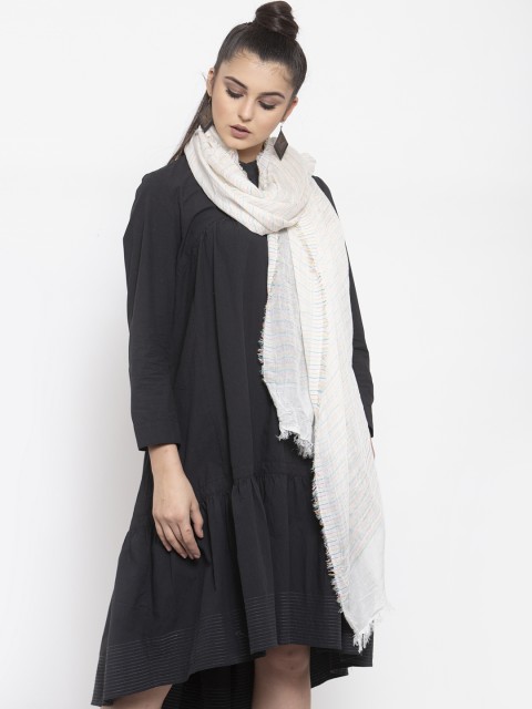 

J Style Women White Solid Stole