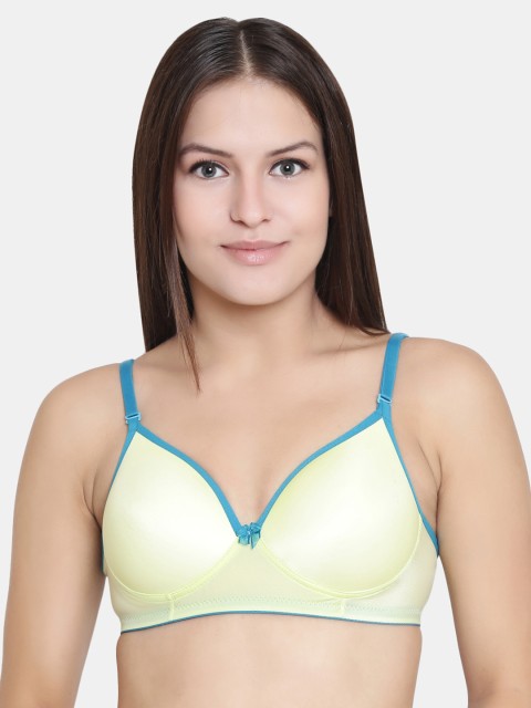 

Floret Pack Of 2 Lime Green Solid Non-Wired Lightly Padded T-shirt Bra T3016