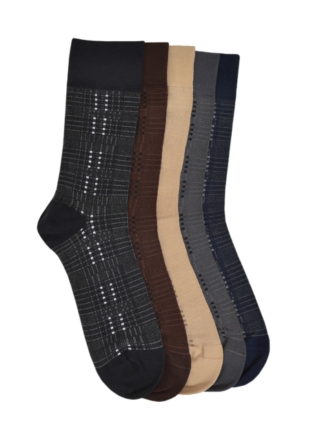 

VINENZIA Men Pack Of 5 Patterned Calf Length Socks, Multi