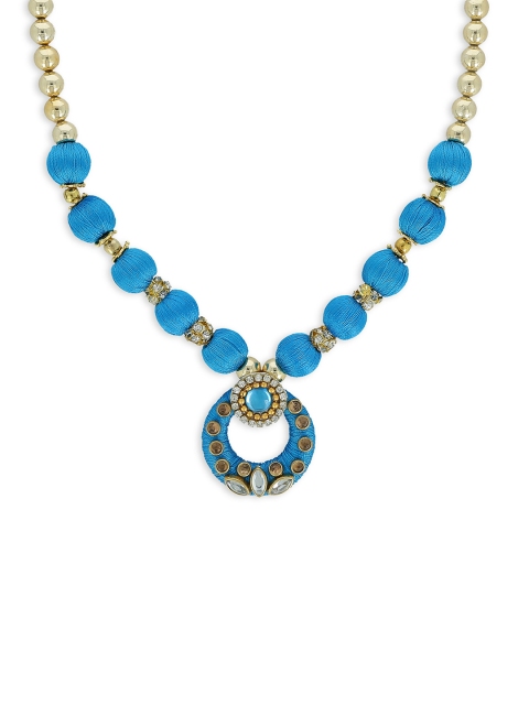 

AKSHARA Girls Blue Gold-Plated Handcrafted Necklace