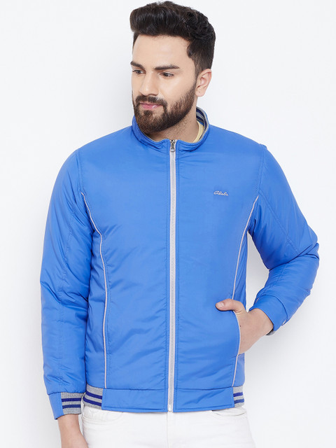 

Adobe Men Blue Solid Padded Jacket