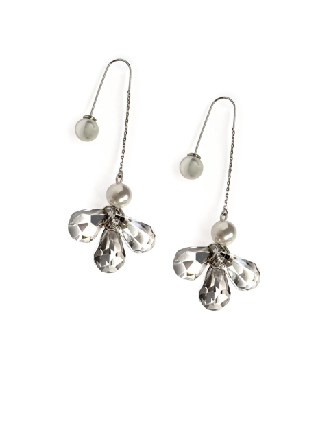 

Foxy Sperks Silver-Plated Embellished Drop Earrings