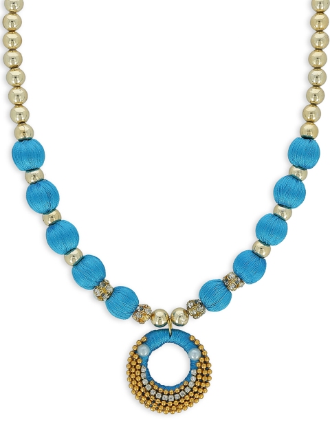 

AKSHARA Girls Gold-Plated & Blue Handcrafted Necklace