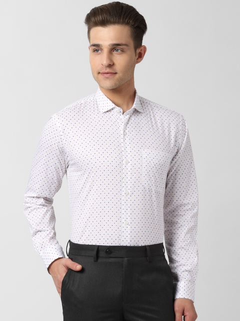 

Peter England Men White & Pink Slim Fit Printed Formal Shirt