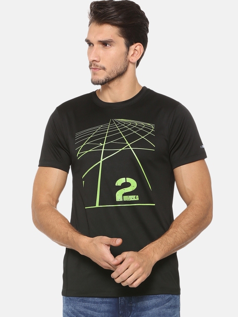 

Peter England Men Black Printed Round Neck T-shirt