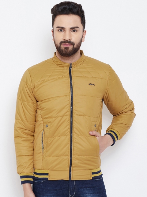 

Adobe Men Mustard Yellow Solid Padded Jacket