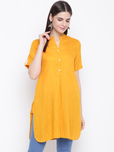 

Shakumbhari Women Yellow Solid Tunic