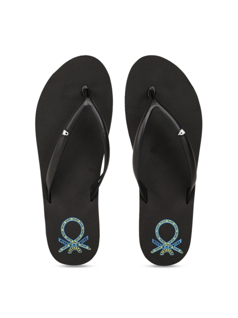 

United Colors of Benetton Women Black Solid Thong Flip-Flops