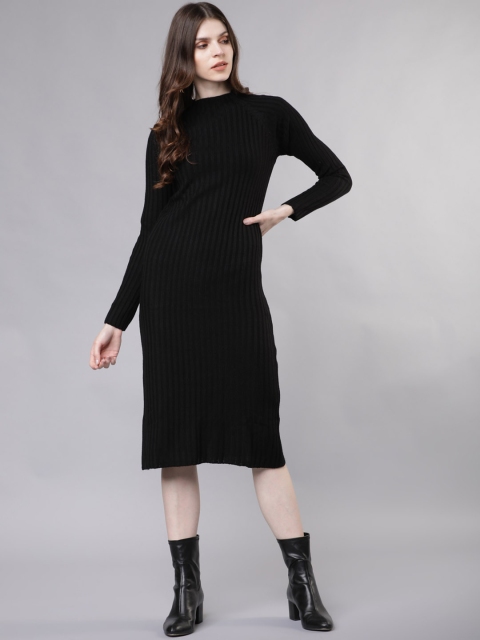 

Tokyo Talkies Women Black Solid Jumper Dress