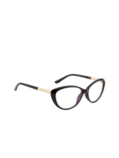 

Gold Berg Women Black & Gold-Toned Solid Full Rim Cateye Frames GB-138_C1