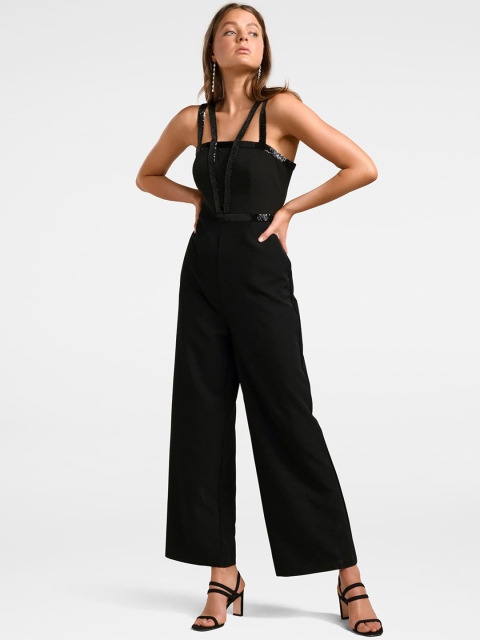 

Forever New Women Black Solid Basic Jumpsuit